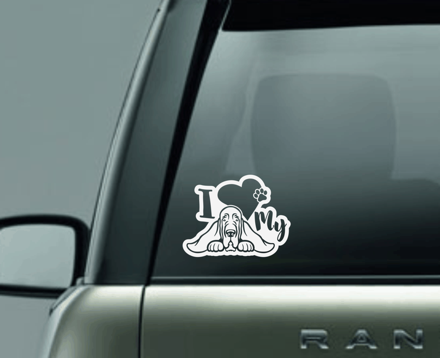 I Love My Bloodhound Hound Window Decal