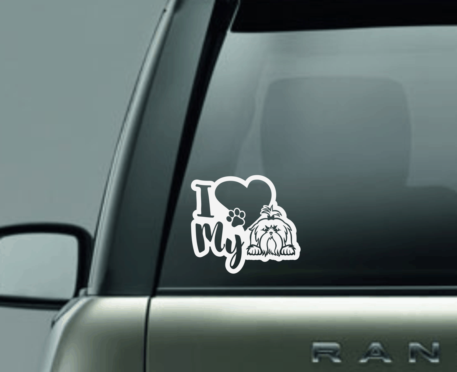 I Love My Shih Tzu Window Decal