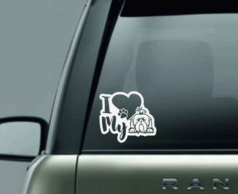 I Love My Shih Tzu Window Decal