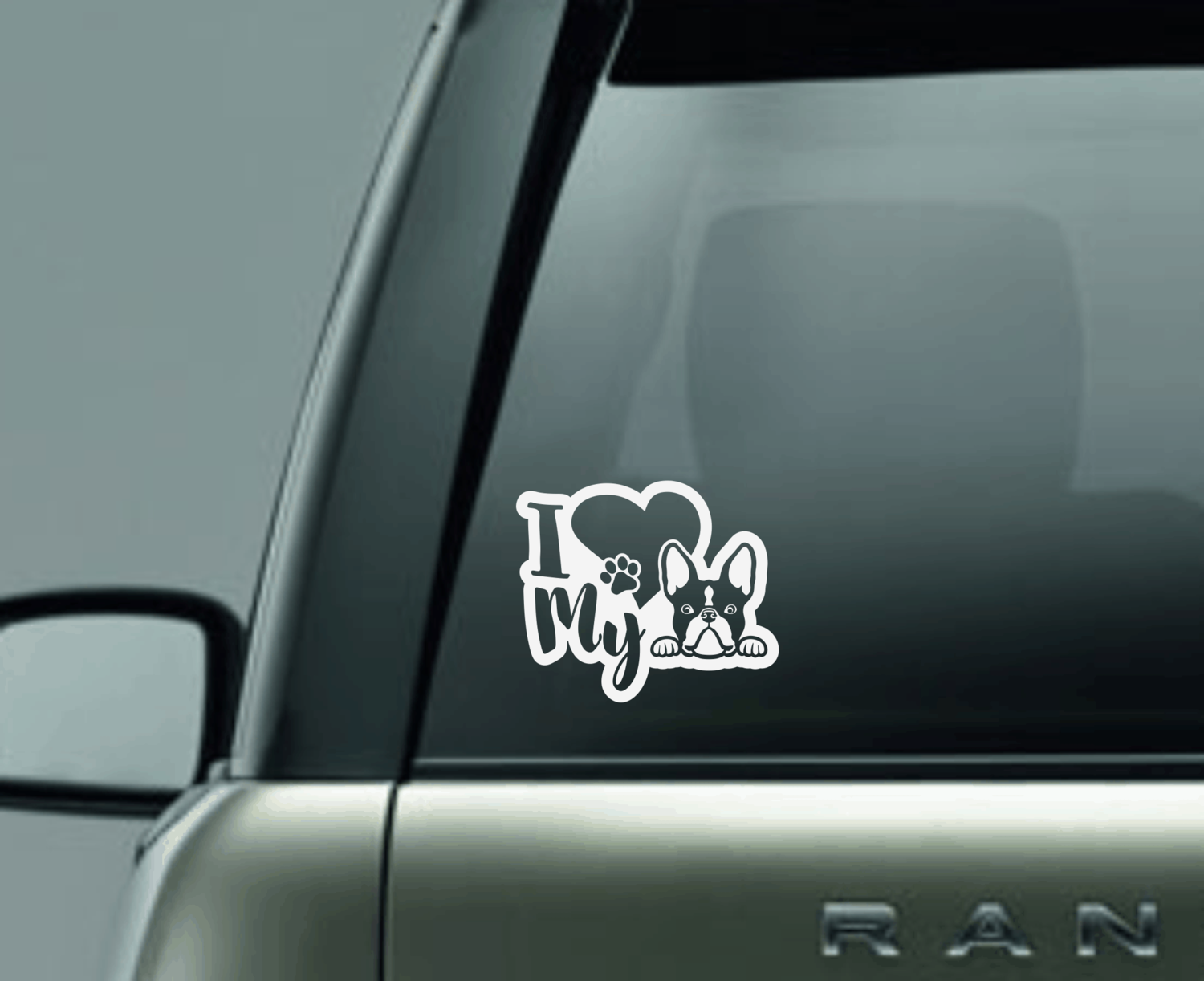 I Love My French Bulldog Window Decal