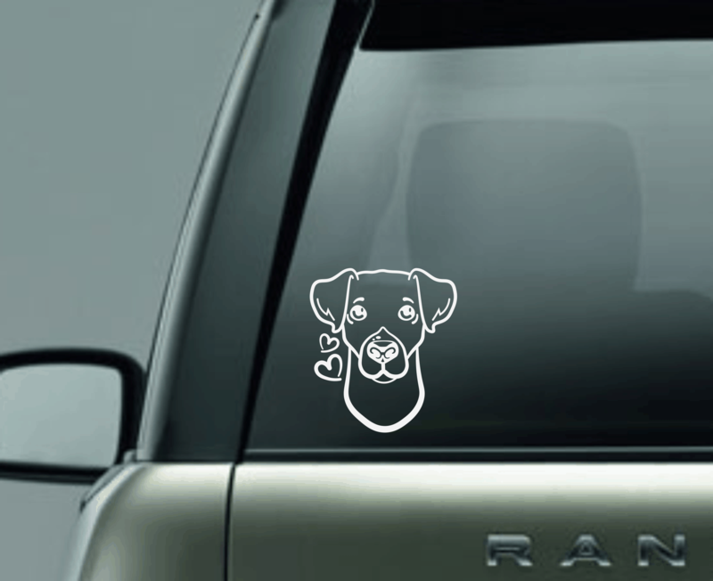 Jack Russell Love Window Decal