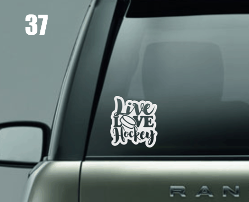 Live Love Hockey Window Decal
