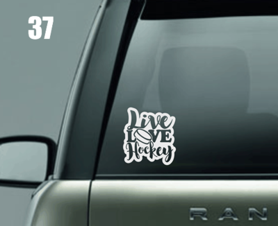 Live Love Hockey Window Decal