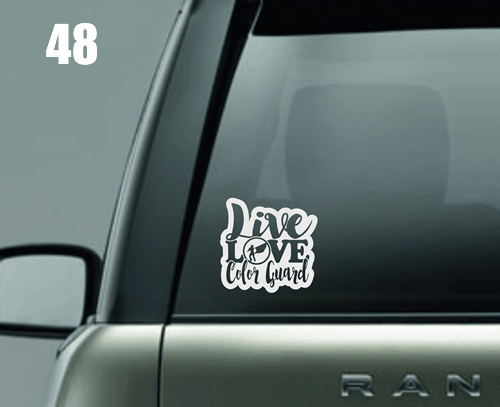 Live Love Color Guard Window Decal Live Love Color Guard Window Decal