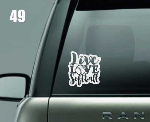 Live Love Softball Window Decal