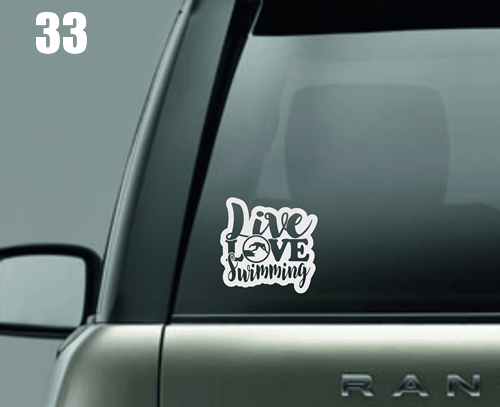 Live Love Swimming Window Decal