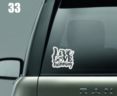 Live Love Swimming Window Decal