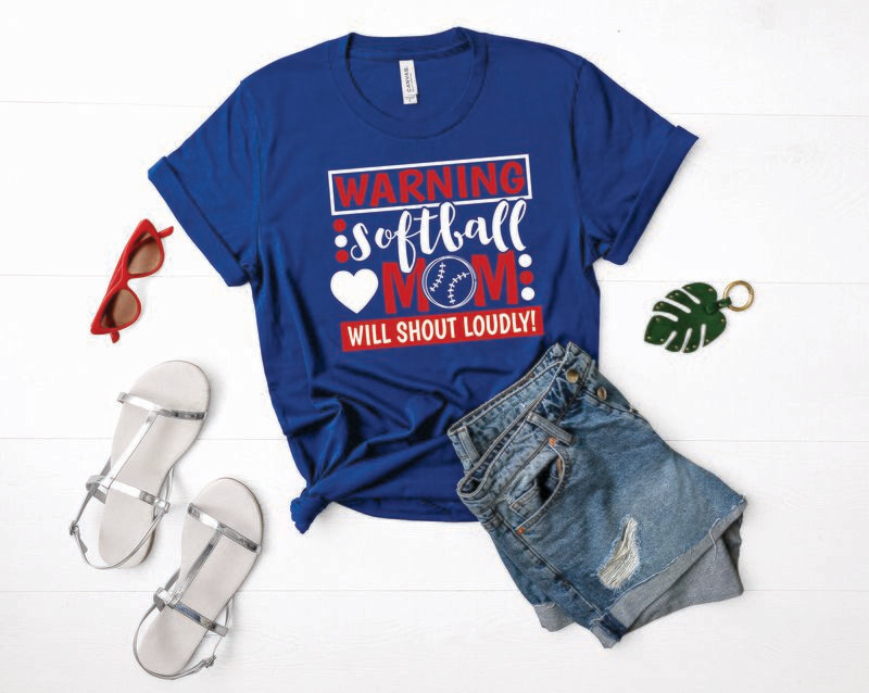 Softball Mom Will Shout Loudly Tee Shirt