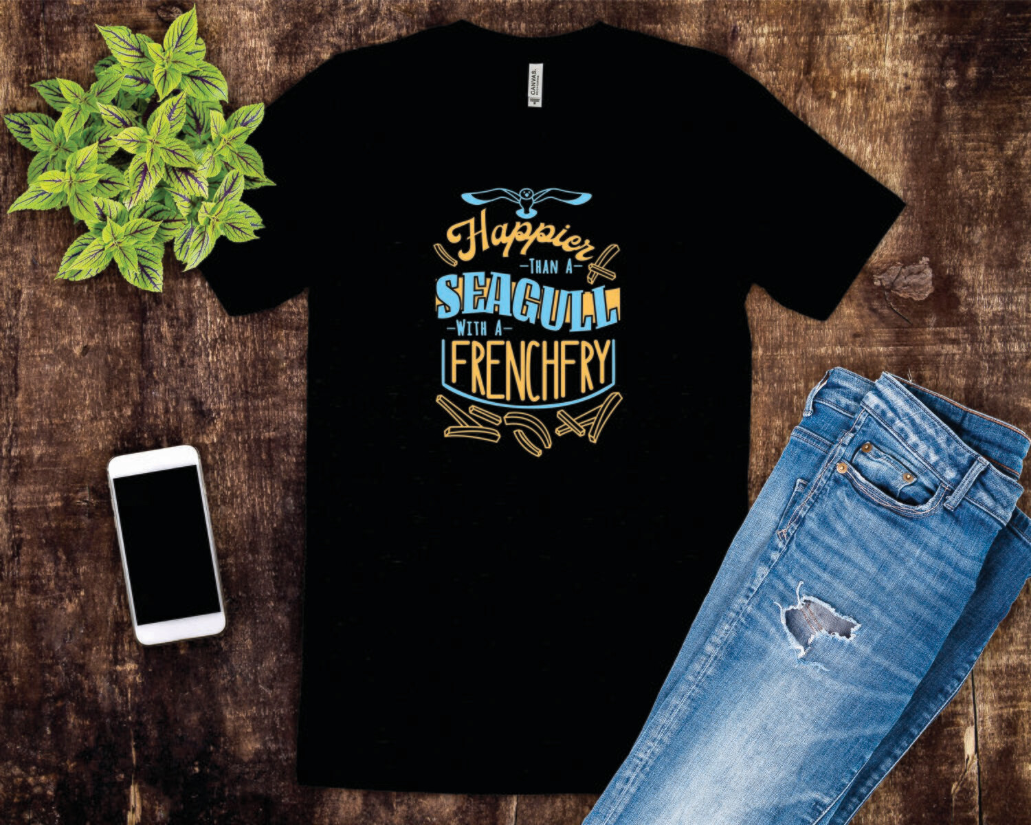 Happier than a Sea Gull With a French Fry Tee Shirt