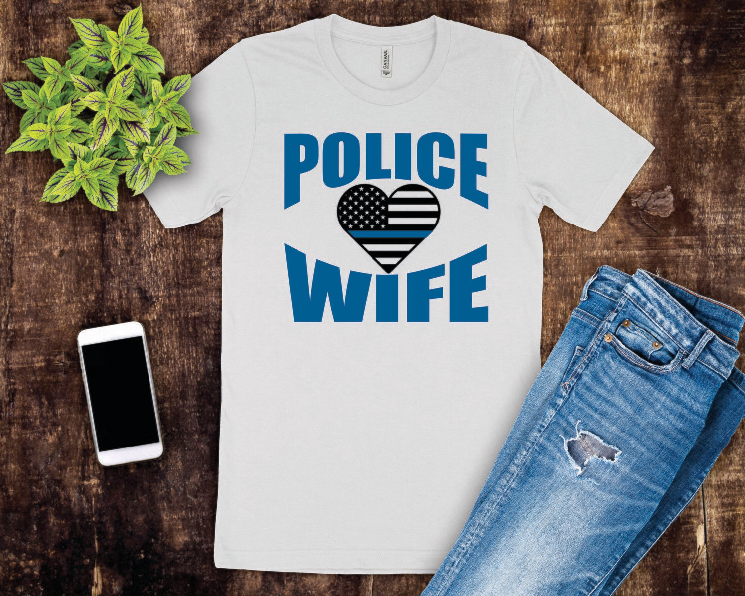 Proud Police Wife Heart Shirt