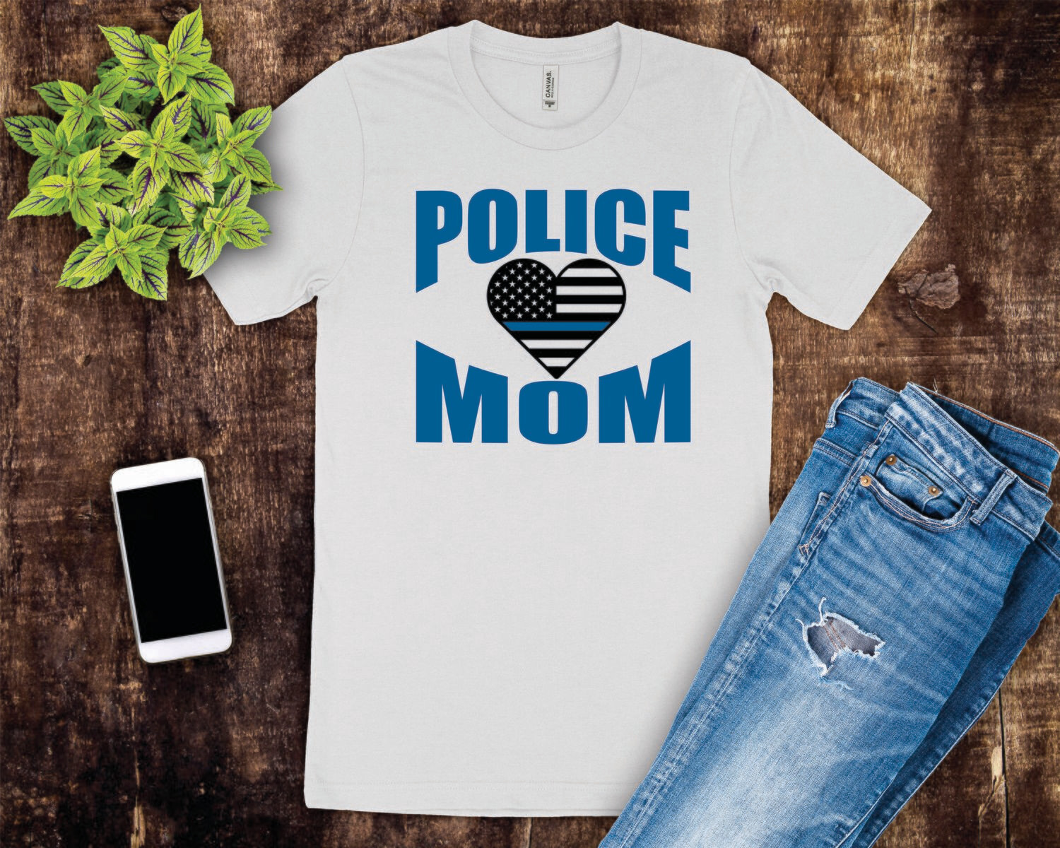 Police Mom Heart Shirt