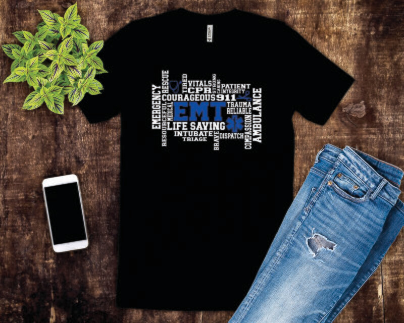 EMT Word Art Tee Shirt