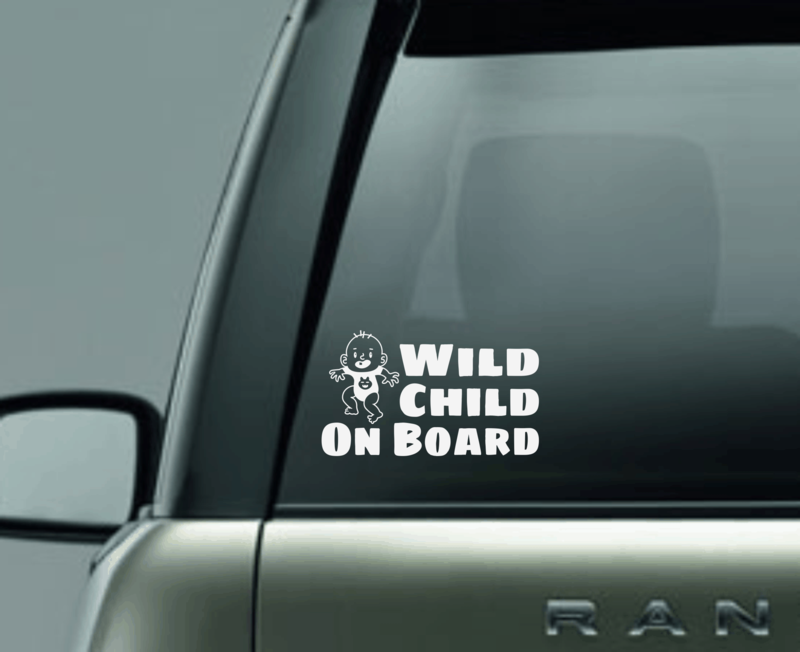 Wild Child On Board Window Decal