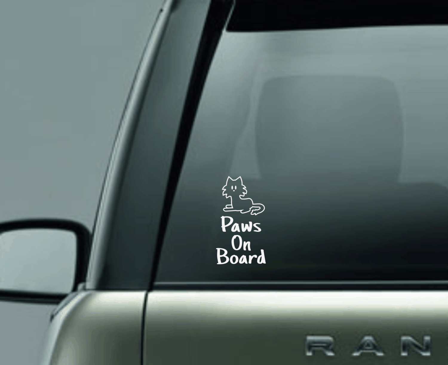 Paws on Board Window Decal