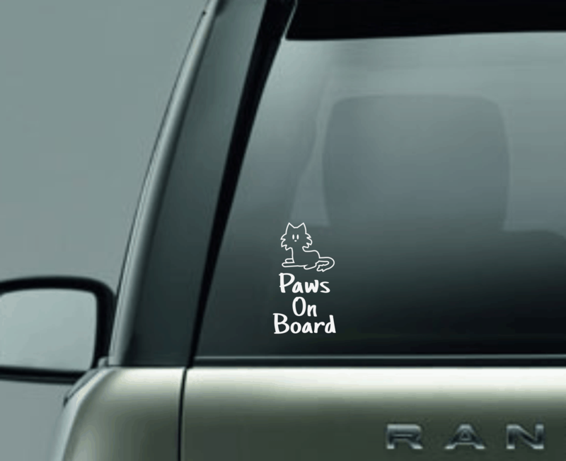 Paws on Board Window Decal