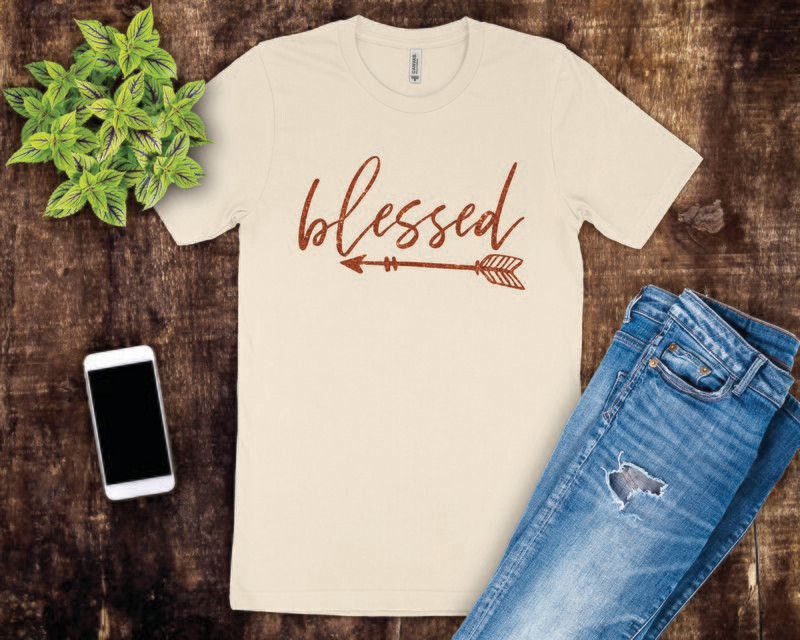 Blessed Arrow Glitter Tee Shirt