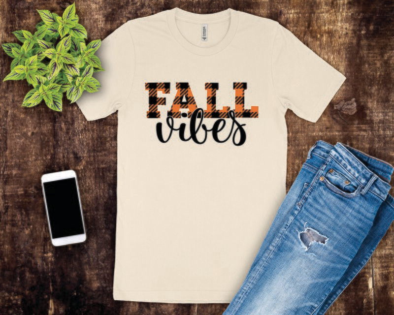 Fall Vibes Plaid Tee Shirt