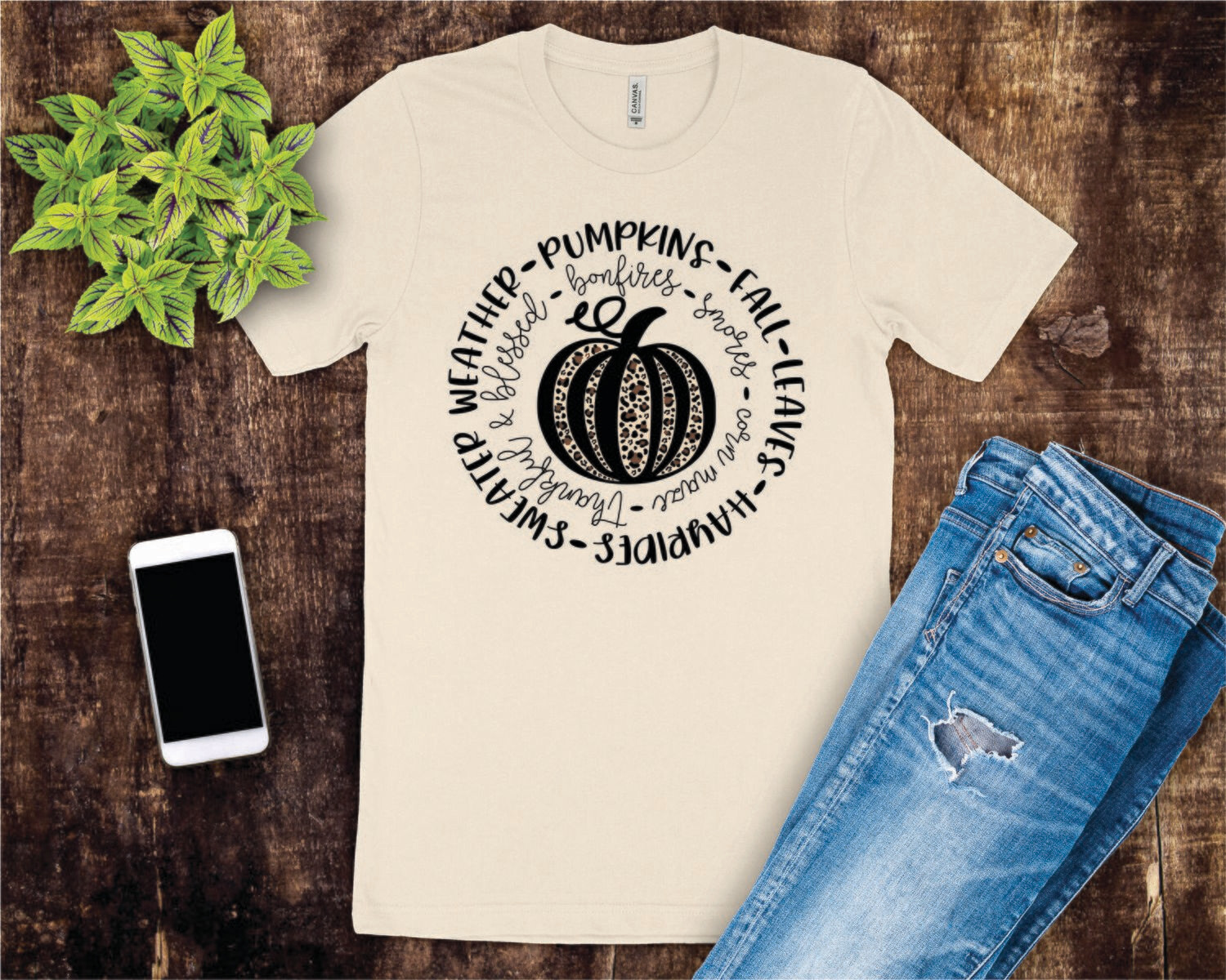 Pumpkin and Fall Sentiment Tee Shirt