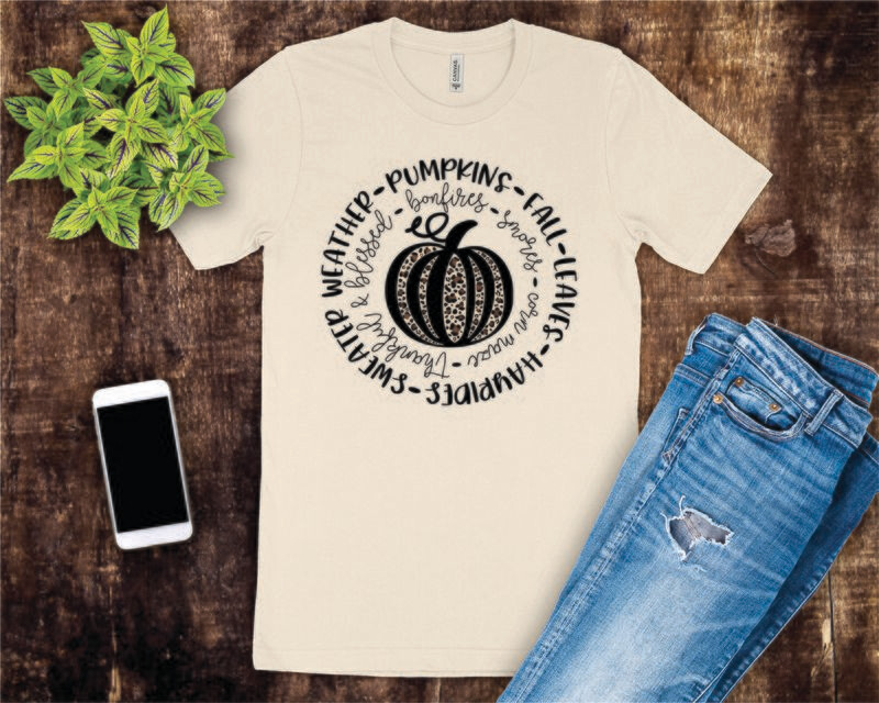 Pumpkin and Fall Sentiment Tee Shirt