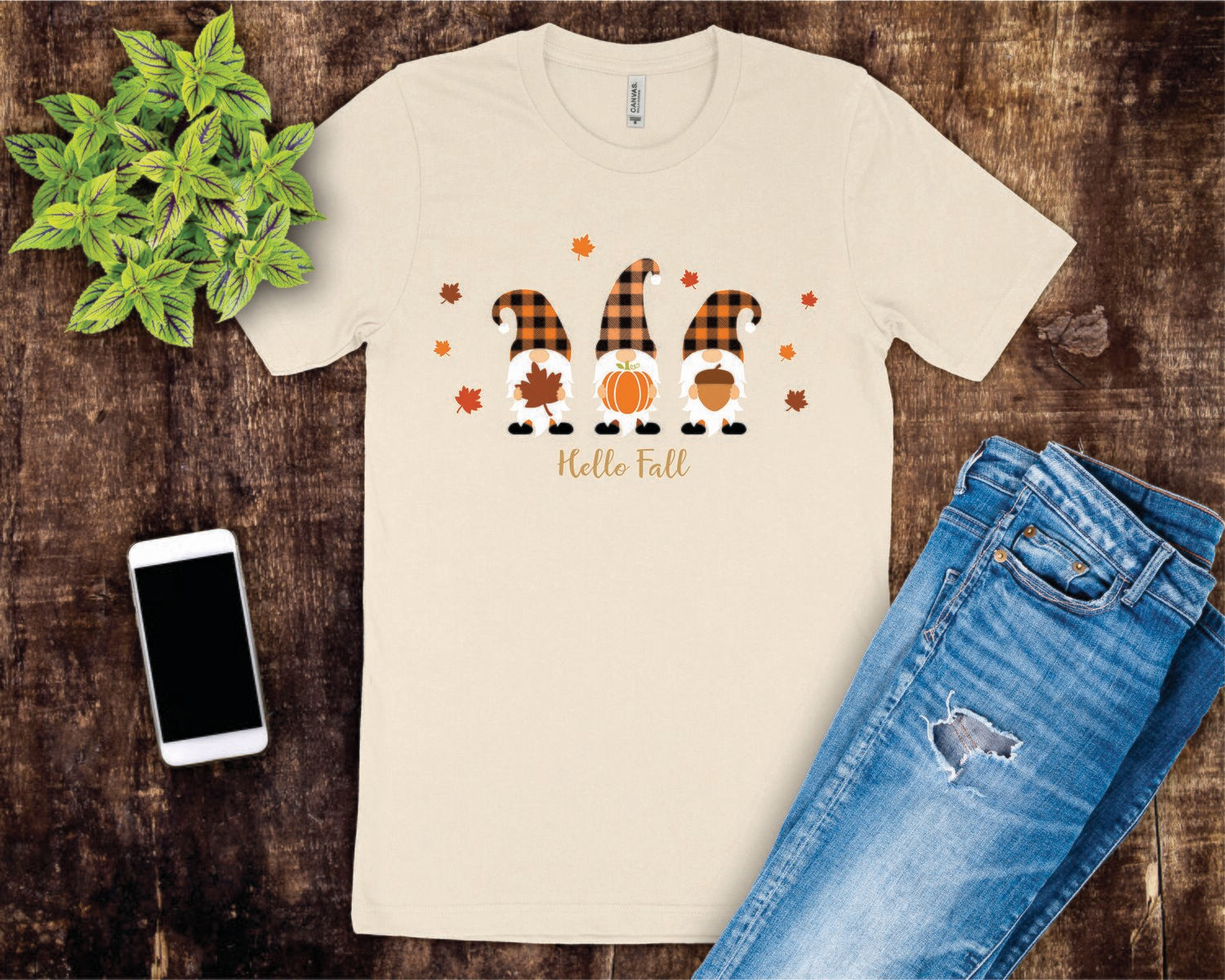 Hello Fall Gnomes Tee Shirt