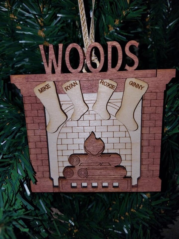 Custom Family Fireplace Ornament