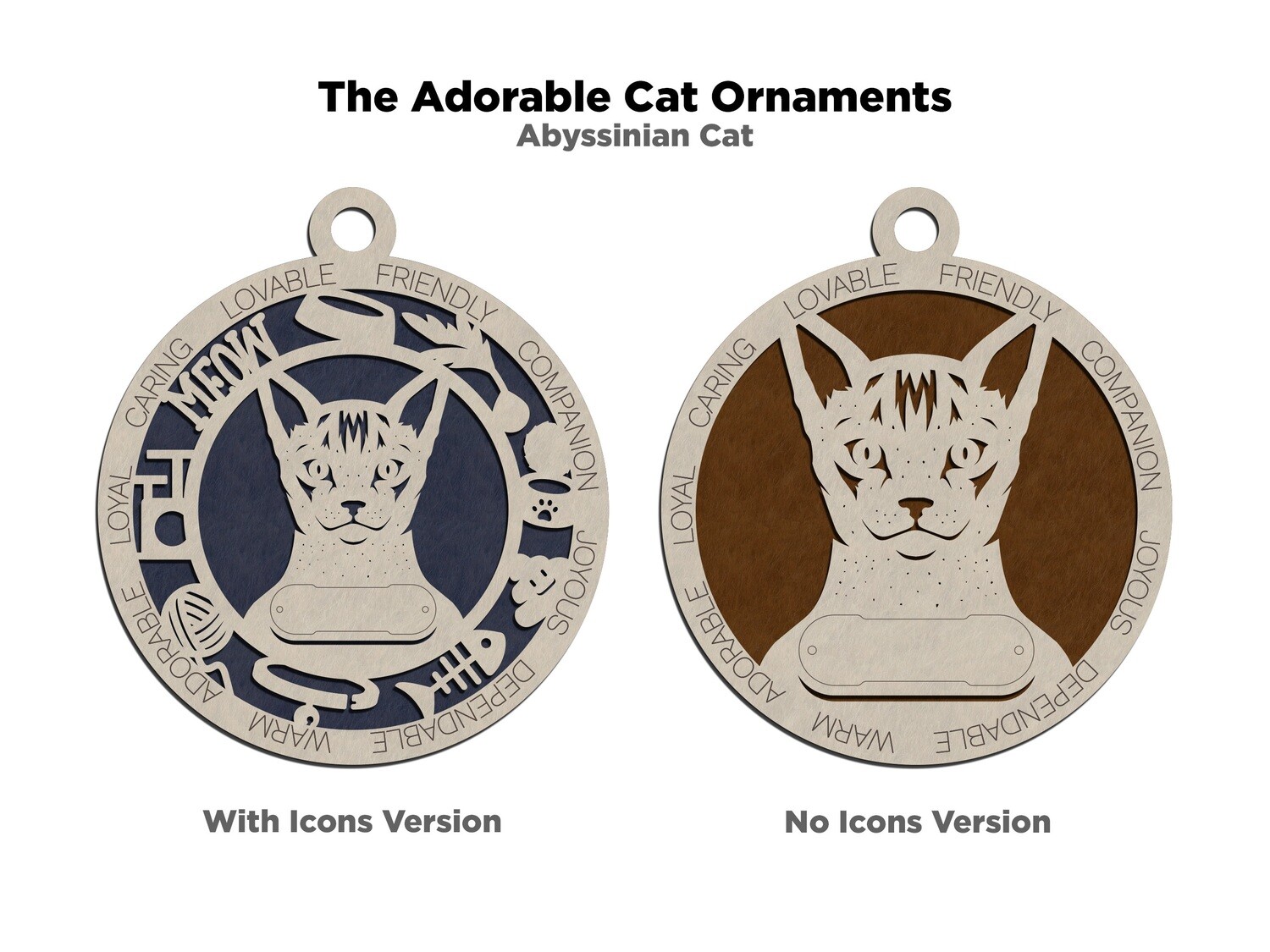 Custom Cat Ornament, Breed: Abyssinian