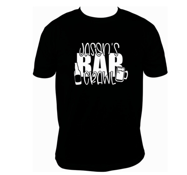 Custom Bar Crawl Bachelor Party Tee Shirts