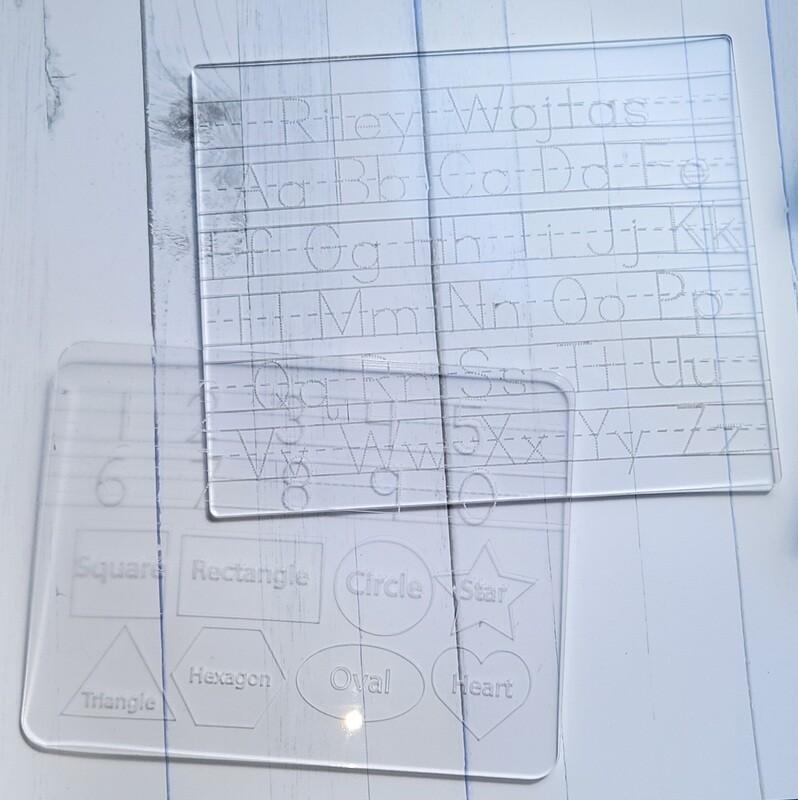 Acrylic Tracing Board for Name, Alphabet, Numbers and Shapes