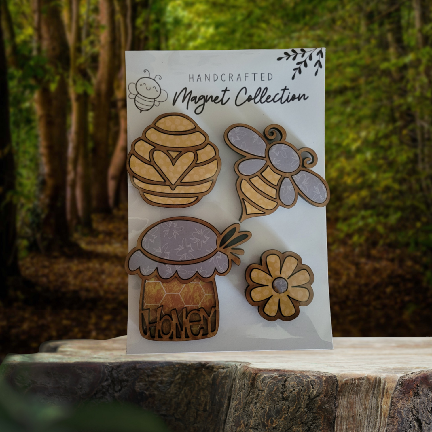 Handcrafted Bee-Themed Magnet Set