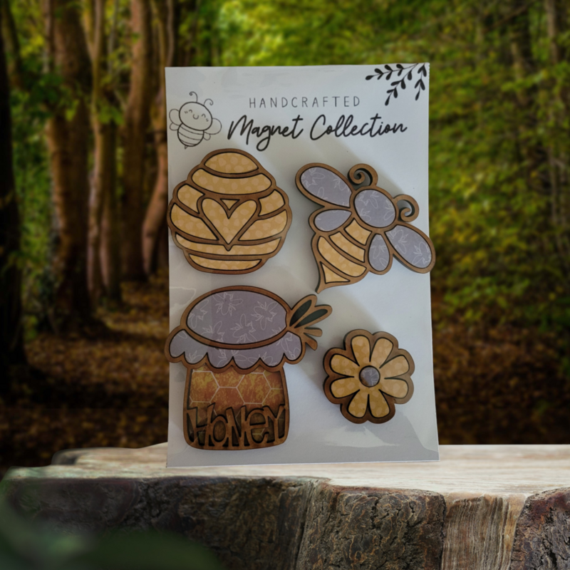 Handcrafted Bee-Themed Magnet Set