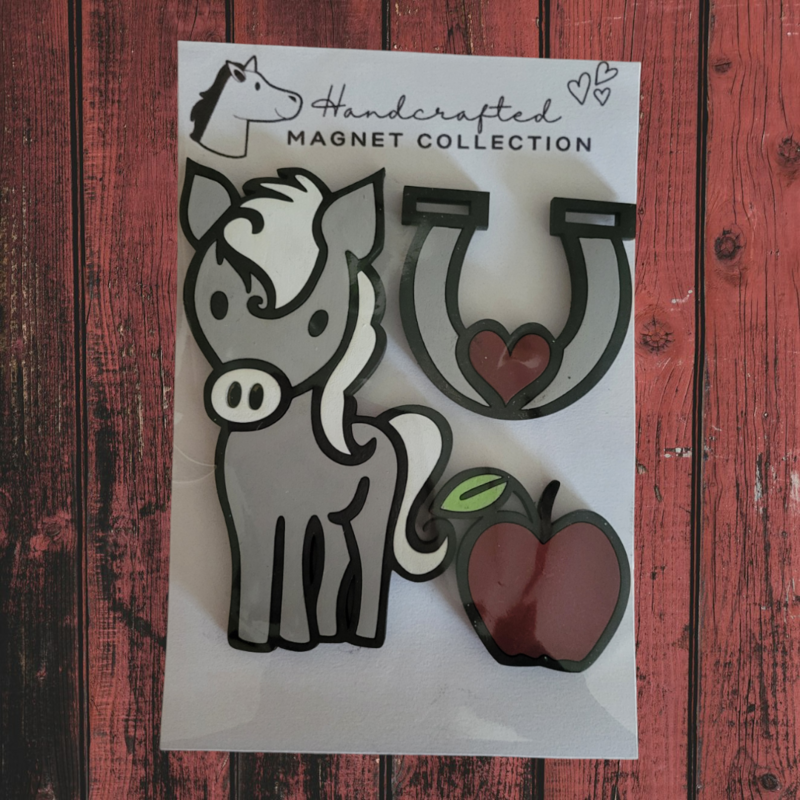 Handcrafted Horse-Themed Magnet Set