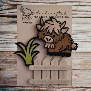 Handcrafted Highland Cow Themed Magnet Set