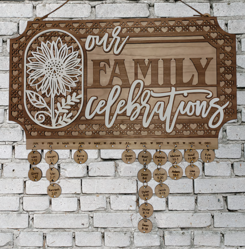 Family Birthdays Wall Calendar