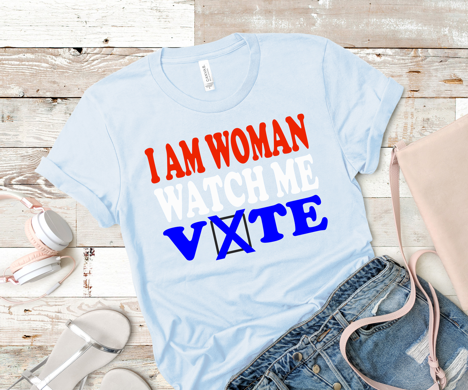 I Am Woman Watch Me Vote Tee Shirt I Am Woman Watch Me Vote Tee Shirt