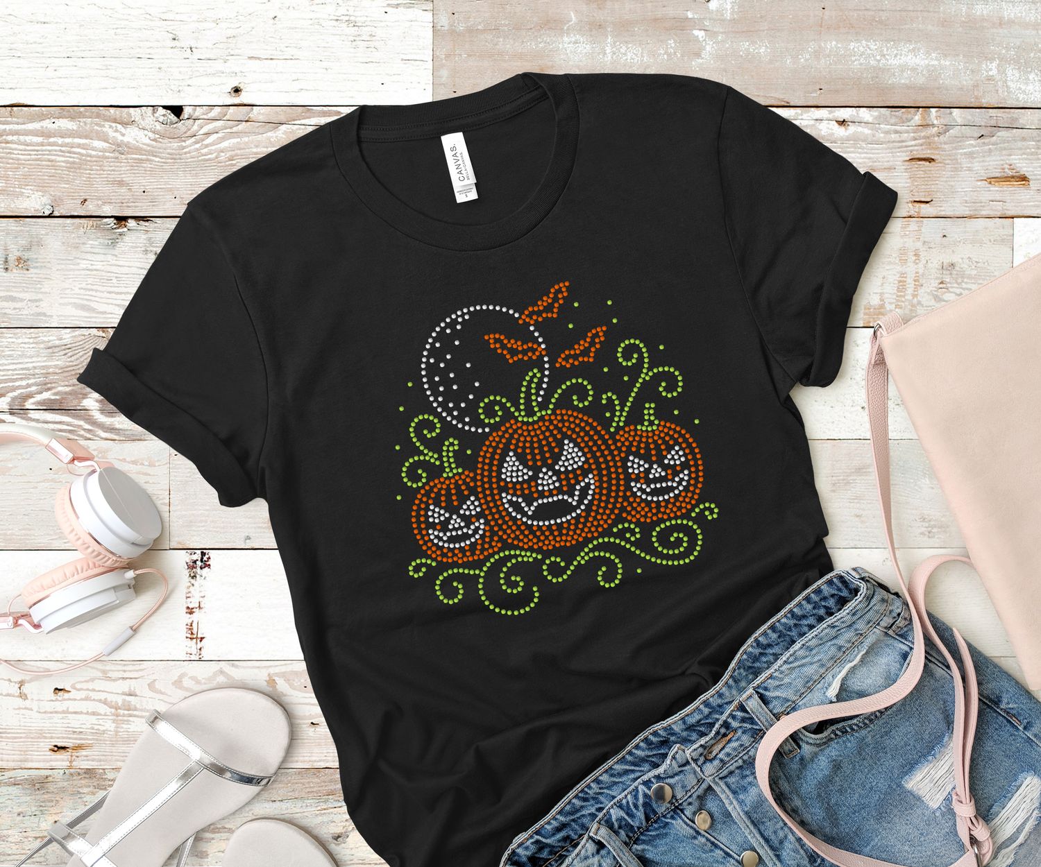 Vampire Pumpkins Rhinestone Tee Vampire Pumpkins Rhinestone Tee