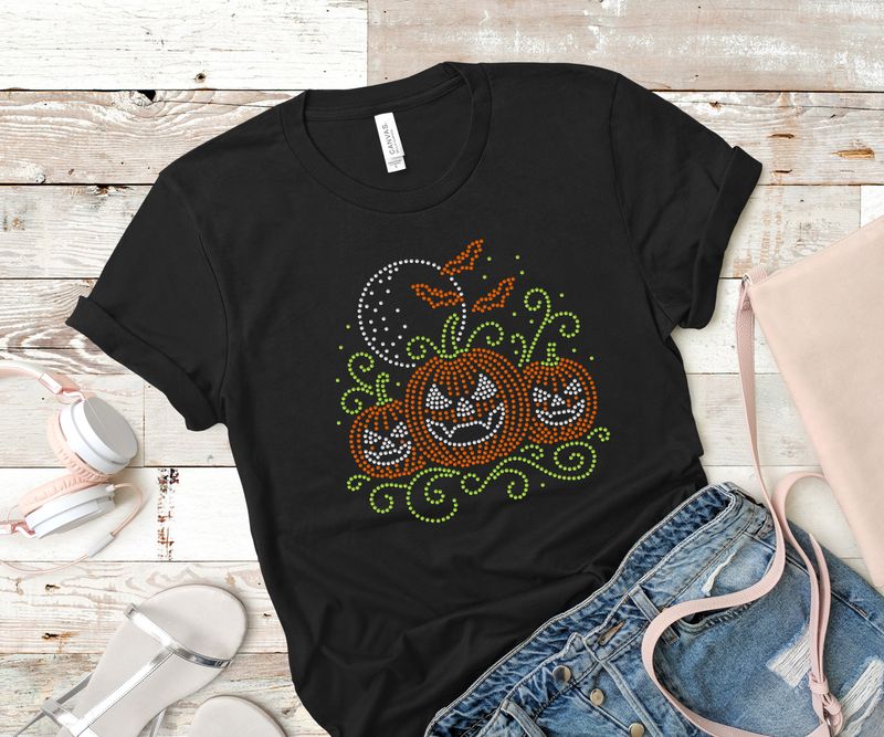 Vampire Pumpkins Rhinestone Tee