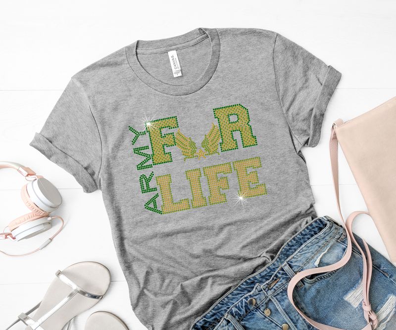 Army For Life Rhinestone Tee Army For Life Rhinestone Tee