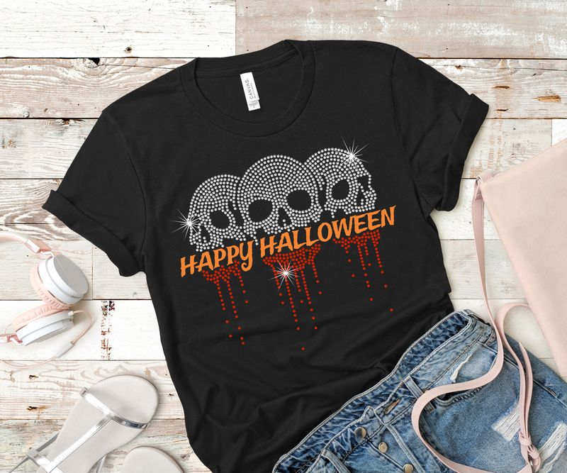 Dripping Skulls Rhinestone Tee