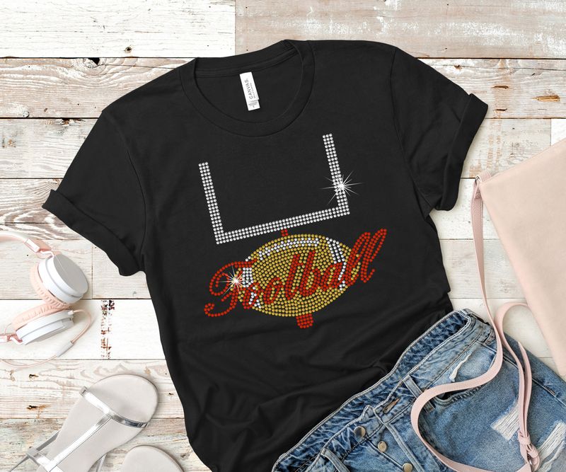 Football and Field Goal Rhinestone Tee