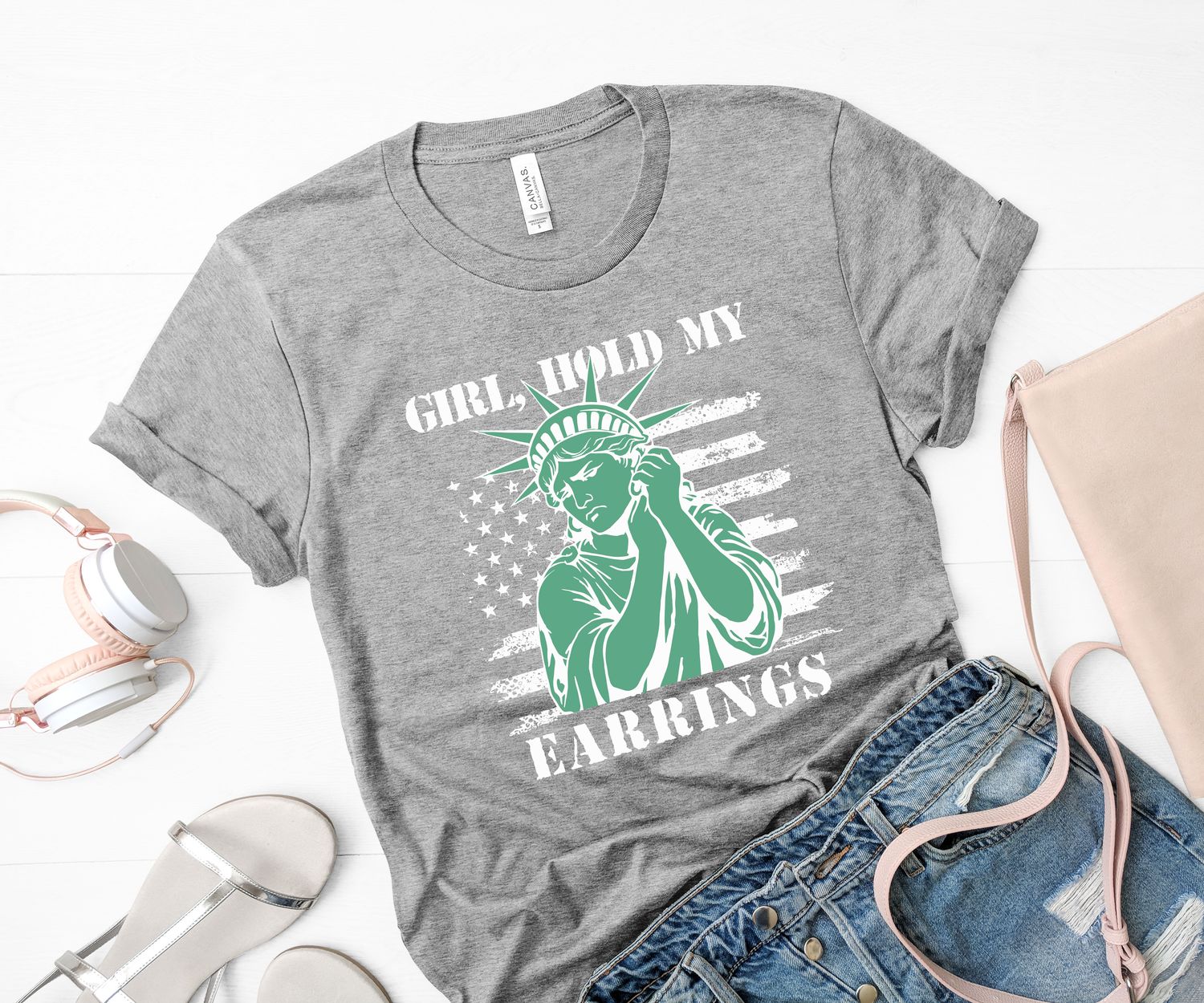 Lady Liberty "Girl, Hold My Earrings" Tee