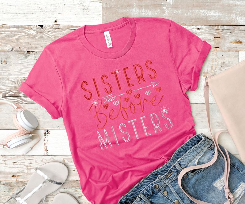 Rhinestone Sisters Before Misters Tee
