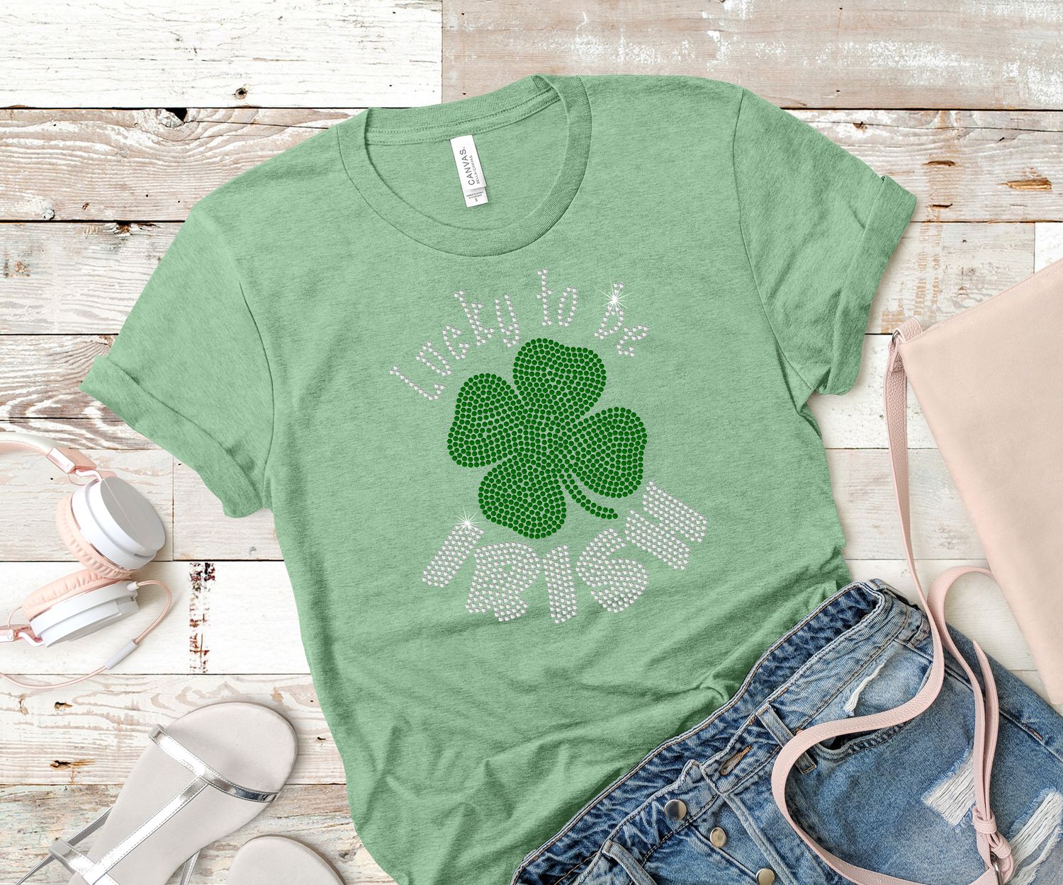 Lucky to be Irish Rhinestone Tee