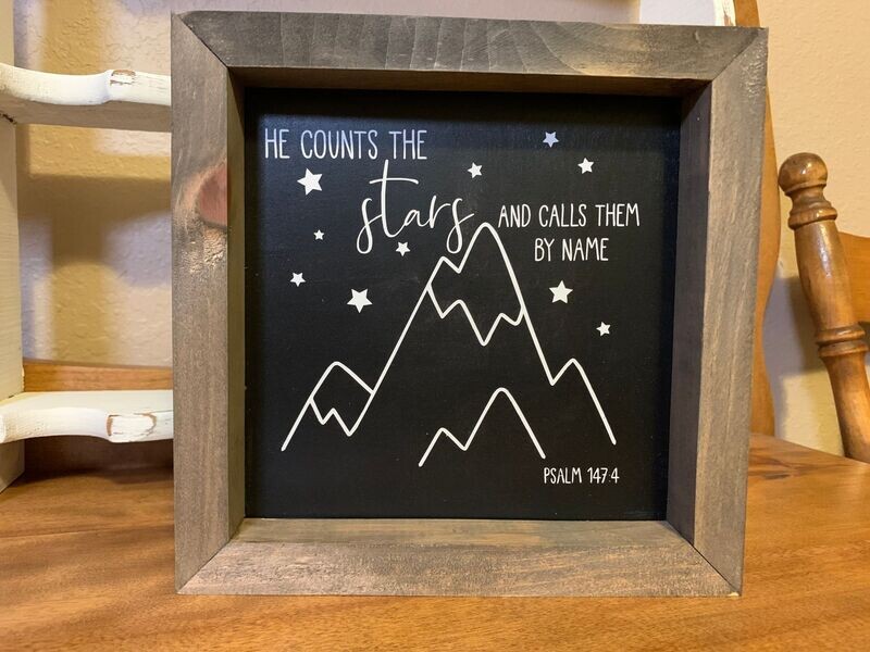 He Counts the Stars Framed Sign