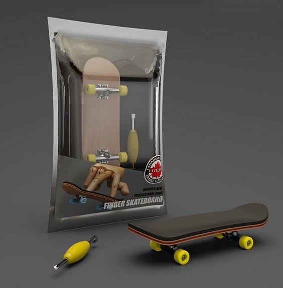Finger Skateboard 5-lagiges Ahorn - gelb