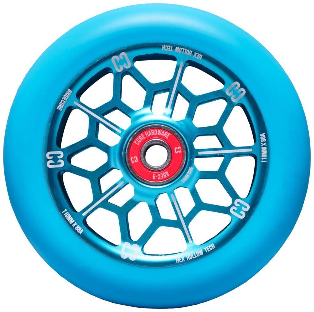 CORE Hex Hollow Stunt Scooter Rolle (110mm - Türkis) - 2 Stück CORE Hex Hollow Stunt Scooter Rolle (110mm - Türkis) - 2 Stück