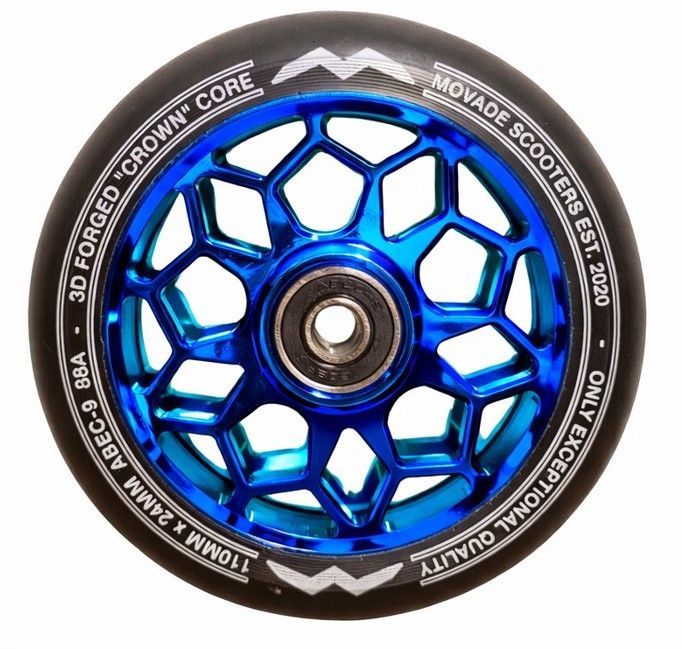 Movade "Crown" Wheels 110mm -  Blue Chrome  - 2 Stück