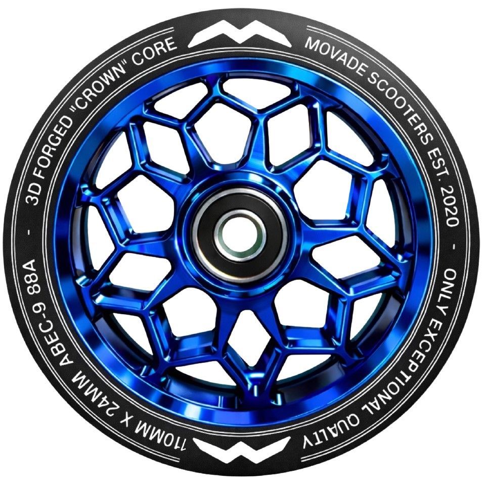 Movade "Crown" Wheels 110mm -  blue chrome  - 2 Stück