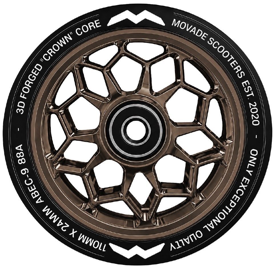 Movade "Crown" Wheels 110mm -  dark chrome  - 2 Stück