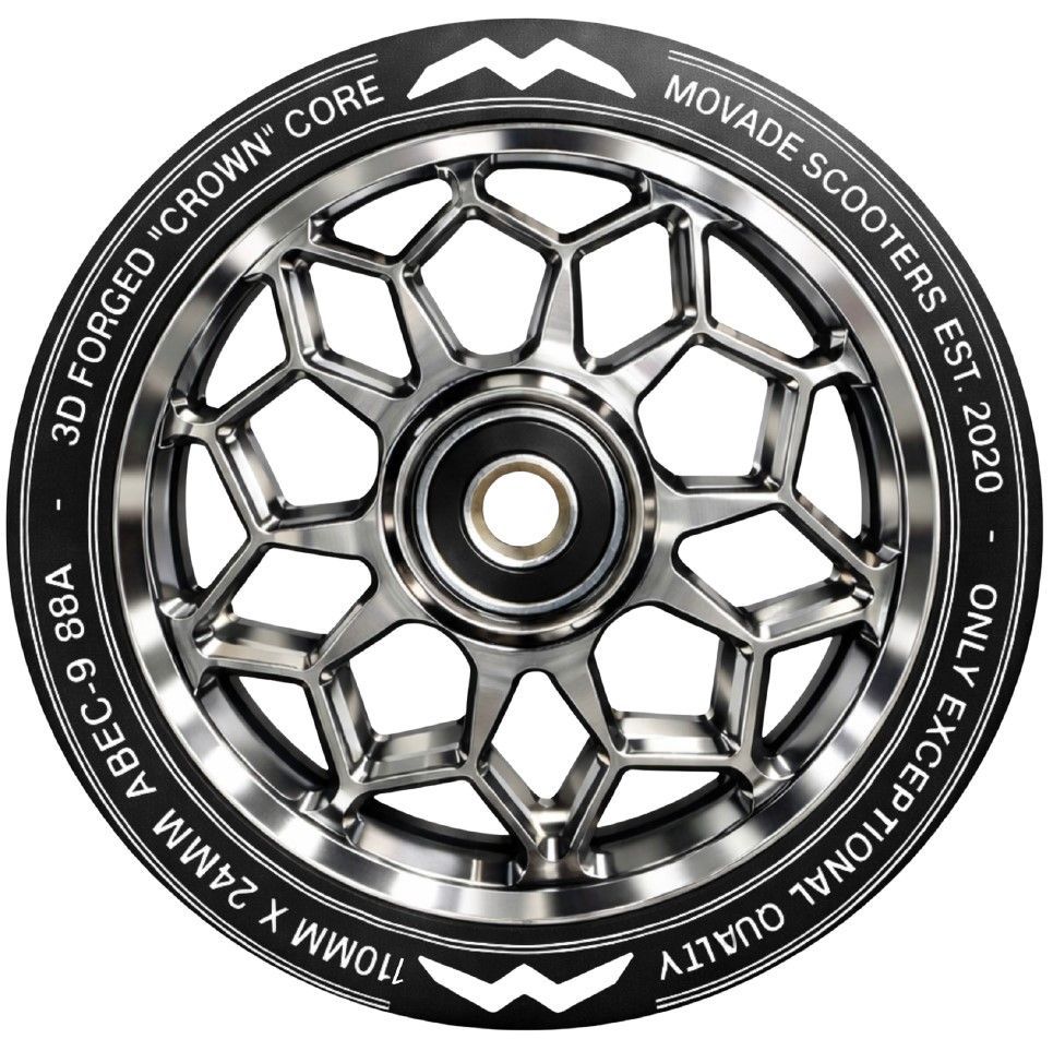 Movade "Crown" Wheels 110mm -  silver chrome  - 2 Stück