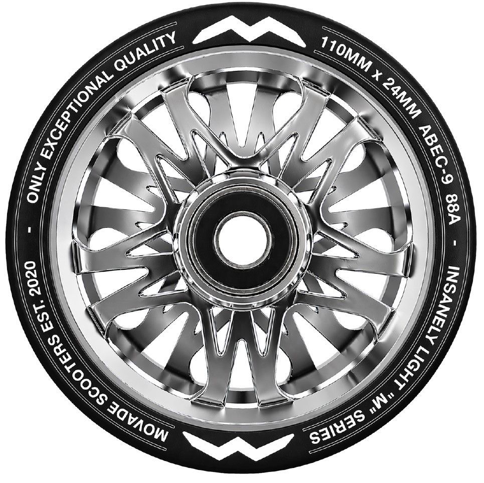 Movade "M"Core Wheels 110mm -  silver chrome  - 2 Stück